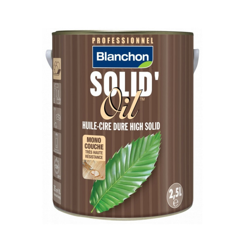 Huile dure monocouche Blanchon Solid'Oil natural 2,5L