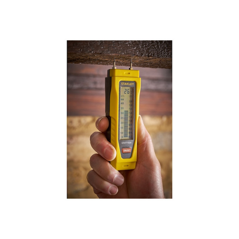 Testeur d'humidité Stanley précision +/-2% avec broches inox filetées