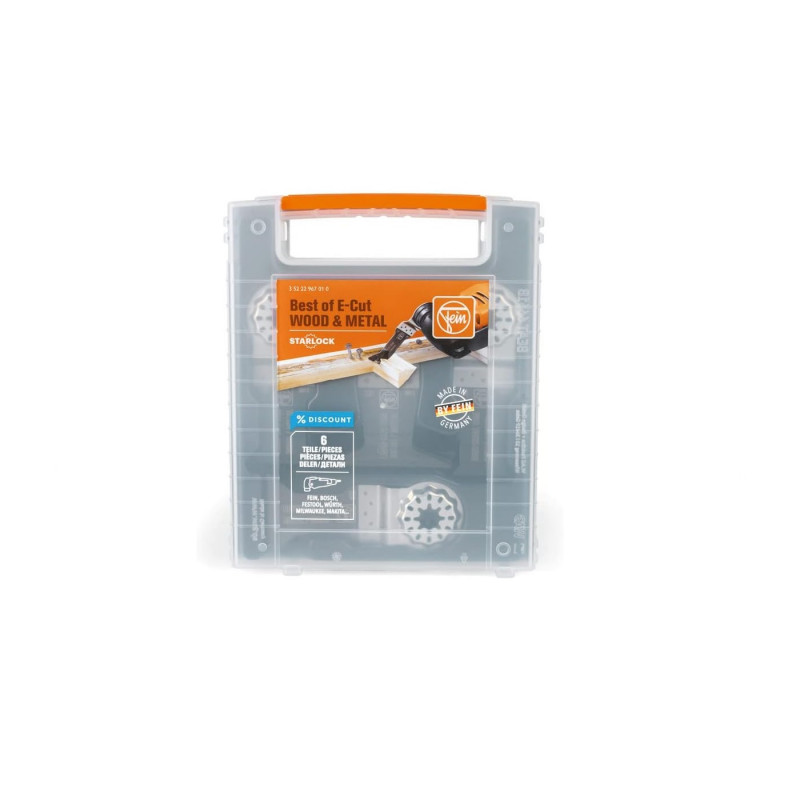 Pack 6 lames Fein Best of E-Cut Starlock bois et métal pour MultiTools Kobleo Pack 6 lames Fein Best of E-Cut Starlock bois et métal pour MultiTools Kobleo