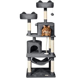 Paitsy Arbre a chat gris foncé H 158cm, PAITSY Kobleo