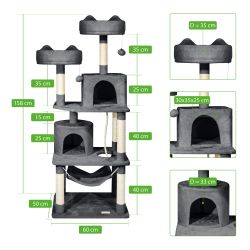 Paitsy Arbre a chat gris foncé H 158cm, PAITSY Kobleo