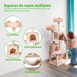 Paitsy Arbre a chat beige H 158cm, PAITSY Kobleo