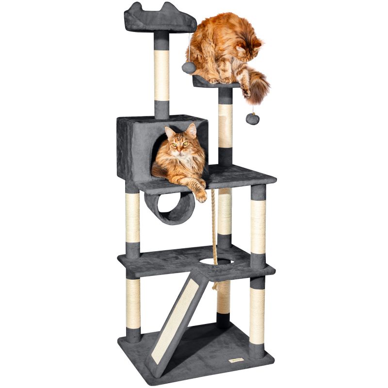 Paitsy Arbre a chat gris foncé H 150cm, PAITSY Kobleo Paitsy Arbre a chat gris foncé H 150cm, PAITSY Kobleo