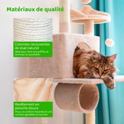 Paitsy Arbre a chat beige H 150cm, PAITSY Kobleo