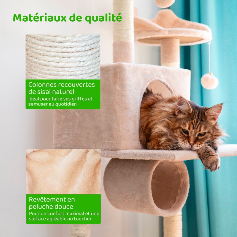 Paitsy Arbre a chat beige H 150cm, PAITSY Kobleo Paitsy Arbre a chat beige H 150cm, PAITSY Kobleo