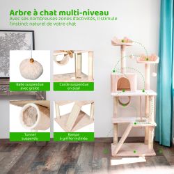 Paitsy Arbre a chat beige H 150cm, PAITSY Kobleo