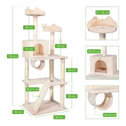 Paitsy Arbre a chat beige H 150cm, PAITSY Kobleo