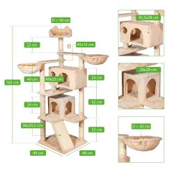 Paitsy Arbre a chat beige H 165cm, PAITSY Kobleo