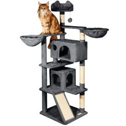 Paitsy Arbre a chat gris foncé H 165cm, PAITSY Kobleo