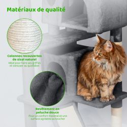 Paitsy Arbre a chat gris foncé H 165cm, PAITSY Kobleo