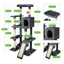 Paitsy Arbre a chat XL gris foncé H 160cm, PAITSY Kobleo