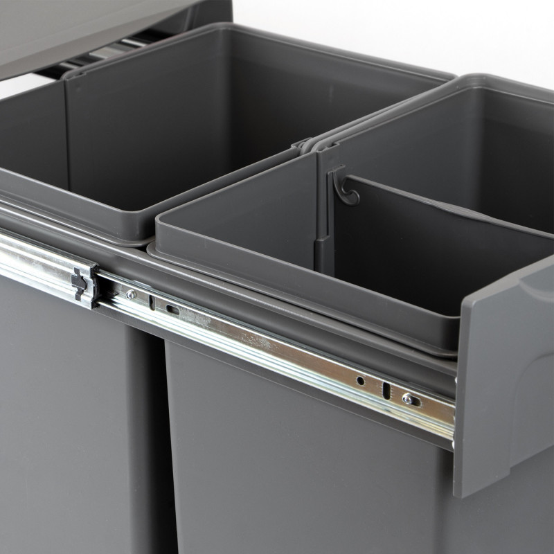 Emuca Poubelle de recyclage Emuca 8199423 plastique 40L gris anthracite Kobleo Emuca Poubelle de recyclage Emuca 8199423 plastique 40L gris anthracite Kobleo