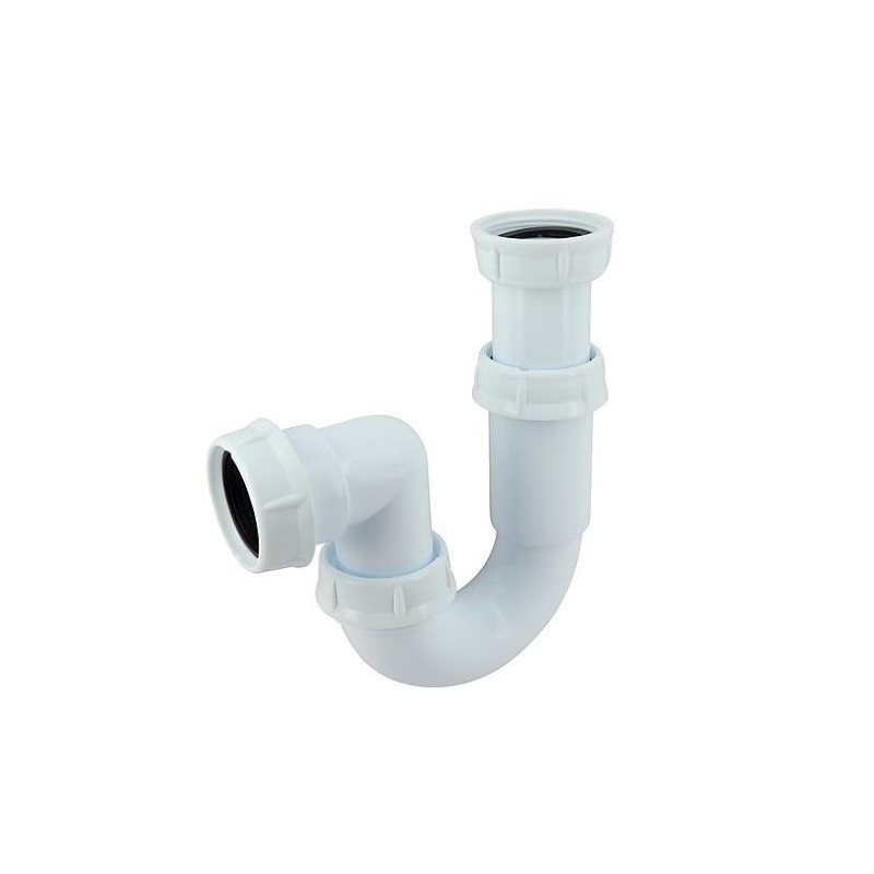 Nicoll Siphon évier Nicoll en P sortie D40 tube articulée hauteur réglable Kobleo