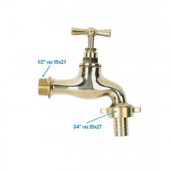 WATTS Robinet d'arrosage Watts en laiton poli arrivée ½" avec nez ¾" Kobleo