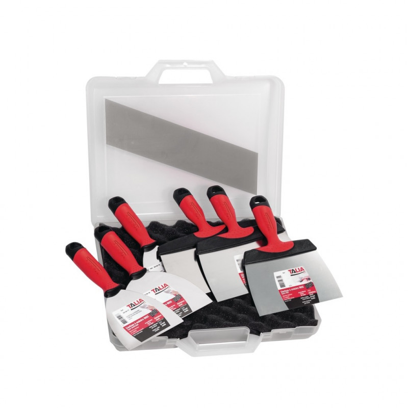 6 couteaux de plaquiste Taliaplast 10-12-15-16-21-24cm avec mallette