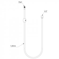 Delabie Flexible nylon Delabie 1,5m noir pour mitigeur à douchette extractible Kobleo