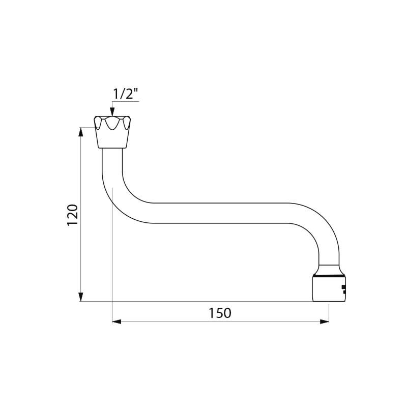 Delabie Bec universel horizontal Delabie orientable mural F1/2" 150x120mm Kobleo Delabie Bec universel horizontal Delabie orientable mural F1/2" 150x120mm Kobleo