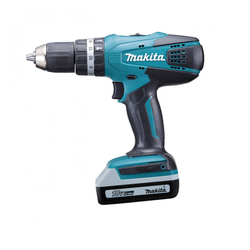 Makita Perceuse visseuse à percussion Makita HP457DWE10 18V 1,5Ah Li-Ion 42/24 Nm Kobleo Makita Perceuse visseuse à percussion Makita HP457DWE10 18V 1,5Ah Li-Ion 42/24 Nm Kobleo