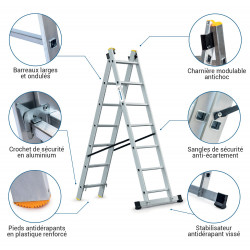 Hoström Echelle 2 plans StablePRO 2x7 marches hauteur travail max 4,25m Hostrom Kobleo Hoström Echelle 2 plans StablePRO 2x7 marches hauteur travail max 4,25m Hostrom Kobleo