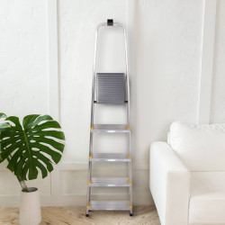 Hoström Escabeau 5 marches DURA alu pliable hauteur plateforme 97cm Hostrom Kobleo