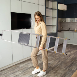 Hoström Escabeau 5 marches DURA alu pliable hauteur plateforme 97cm Hostrom Kobleo