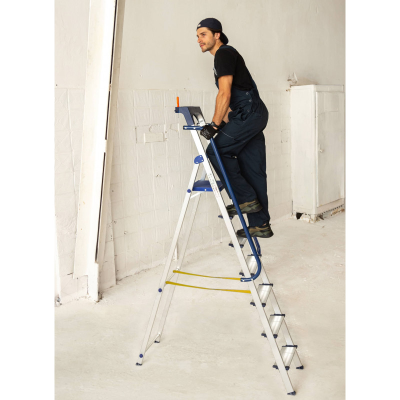 Hoström Escabeau 7 marches SECURE pro alu sécurisé plateforme 158cm Hostrom Kobleo Hoström Escabeau 7 marches SECURE pro alu sécurisé plateforme 158cm Hostrom Kobleo