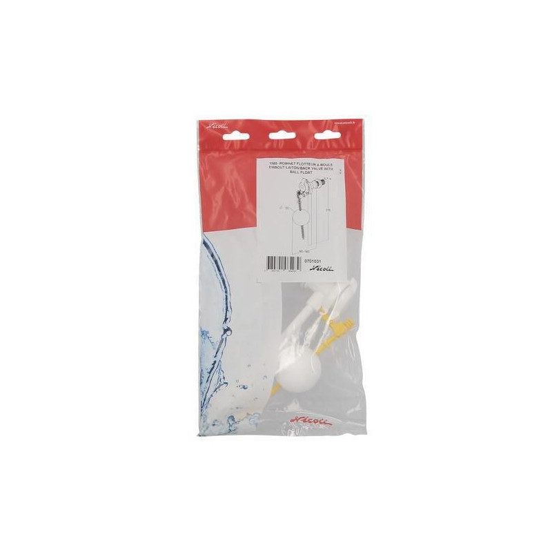 Robinet flotteur Nicoll contre pression 215mm 3/8" avec alim latérale
