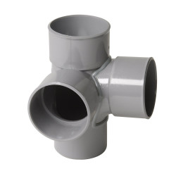 Nicoll Culotte equerre Nicoll 80mm double mâle/femelle 87°30 pvc gris clair Kobleo