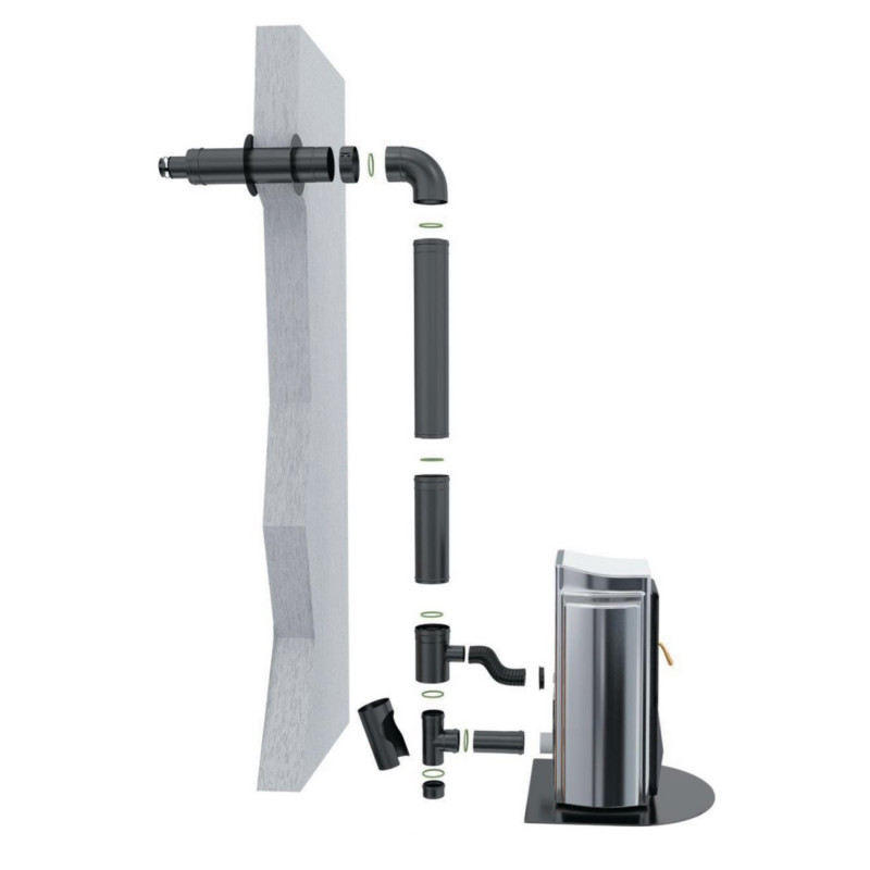 TEN Conduit Bioten 50cm inox galva D80/125mm avec joint viton Kobleo TEN Conduit Bioten 50cm inox galva D80/125mm avec joint viton Kobleo