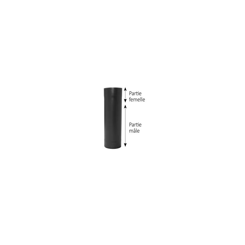TEN Tuyau de 100cm TEN 344014 D125mm rigide émail noir mat Kobleo TEN Tuyau de 100cm TEN 344014 D125mm rigide émail noir mat Kobleo