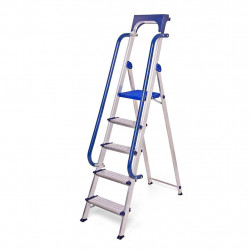 Hoström Escabeau 5 marches SECURE pro alu sécurisé plateforme 112cm Hostrom Kobleo