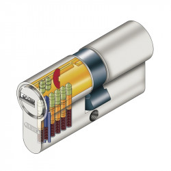 Abus Cylindre de porte EC-S 30x30 avec carte de propriété et 5 clés Kobleo