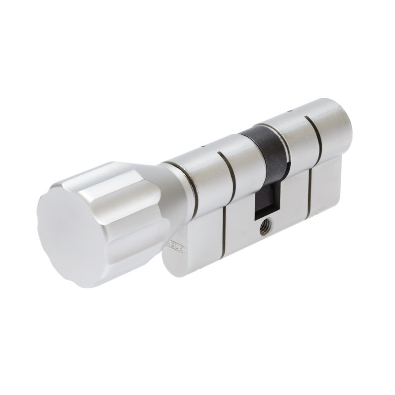 Abus Cylindre à bouton EC-S NP 30x30 nickelé perle varié débrayable 5 clés Kobleo Abus Cylindre à bouton EC-S NP 30x30 nickelé perle varié débrayable 5 clés Kobleo