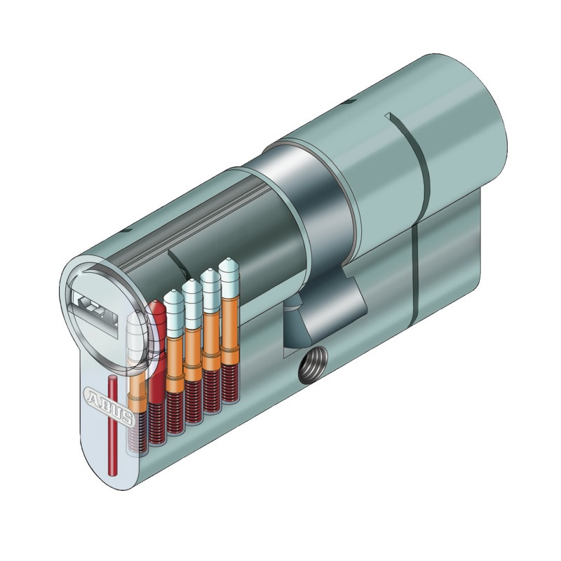 Abus Cylindre de porte Abus D6PS Nickelé 45x45mm double entré avec 5 clés Kobleo Abus Cylindre de porte Abus D6PS Nickelé 45x45mm double entré avec 5 clés Kobleo