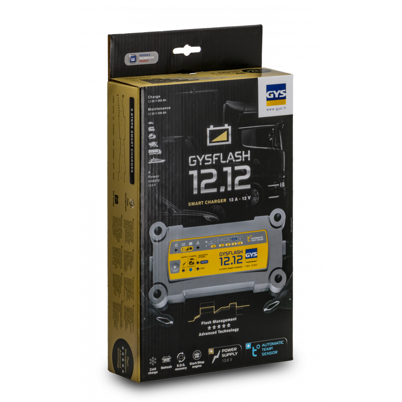 Gys Chargeur Gys GYSFLASH 12.12 pour batterie 12V de 20 à 250Ah Kobleo Gys Chargeur Gys GYSFLASH 12.12 pour batterie 12V de 20 à 250Ah Kobleo