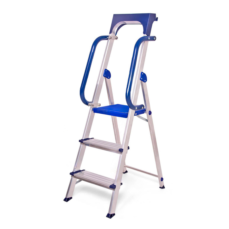 Hoström Escabeau 3 marches SECURE pro alu sécurisé plateforme 66cm Hostrom Kobleo Hoström Escabeau 3 marches SECURE pro alu sécurisé plateforme 66cm Hostrom Kobleo