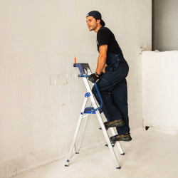 Hoström Escabeau 3 marches SECURE pro alu sécurisé plateforme 66cm Hostrom Kobleo