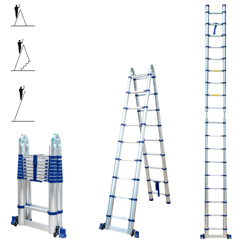 Échelle télescopique Stempakt 5,6m, hauteur travail max 6,5m Hostrom