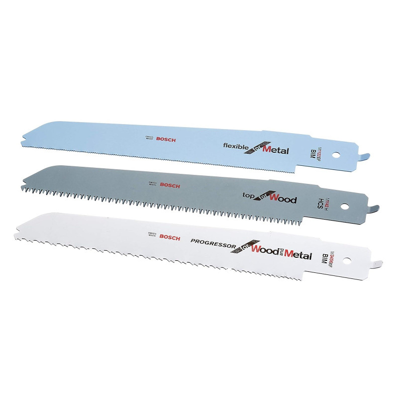 Set de 3 lames de scie sabre Bosch PFZ 500 E 235mmx36x0,9mm