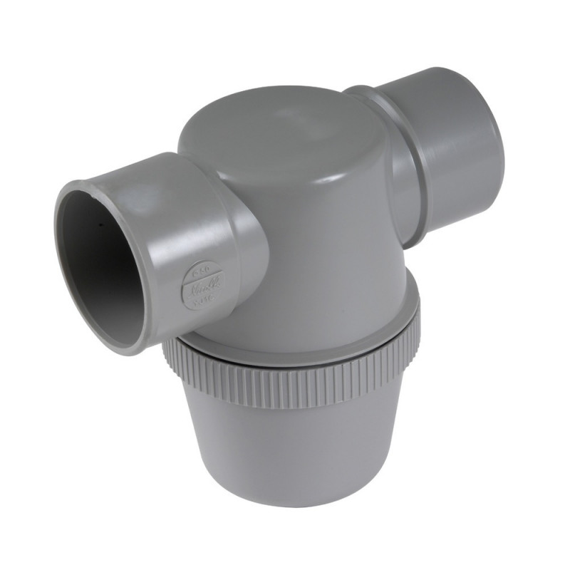 Siphon lavabo Nicoll YJ1C à coller entrée horizontale D50mm PVC-C gris