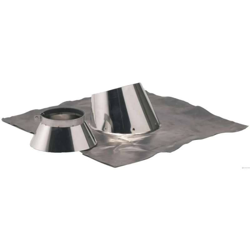 TEN Solin inox 5° à 30° avec collet TEN D130/180mm avec bavette 800x800mm Kobleo TEN Solin inox 5° à 30° avec collet TEN D130/180mm avec bavette 800x800mm Kobleo