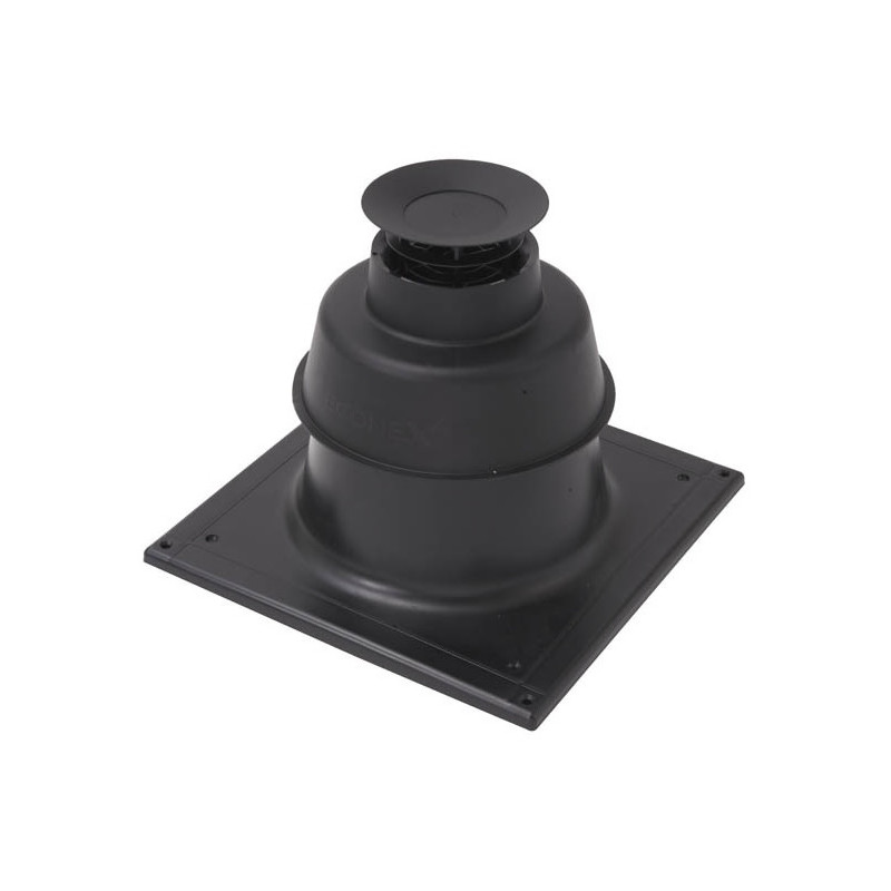 TEN Terminal de cheminée TEN EcoNext noir D80mm sortie de toit 350x350mm Kobleo TEN Terminal de cheminée TEN EcoNext noir D80mm sortie de toit 350x350mm Kobleo