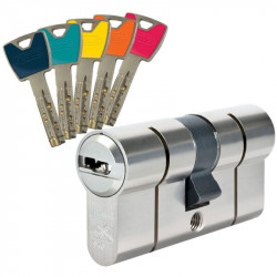 Abus Cylindre double entrée ABUS P12RPS nickelé mat Pre-Snap 5 Clés Kobleo