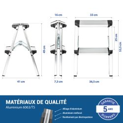 Hoström Homilix2, Escabeau en alu, 2 marches Kobleo