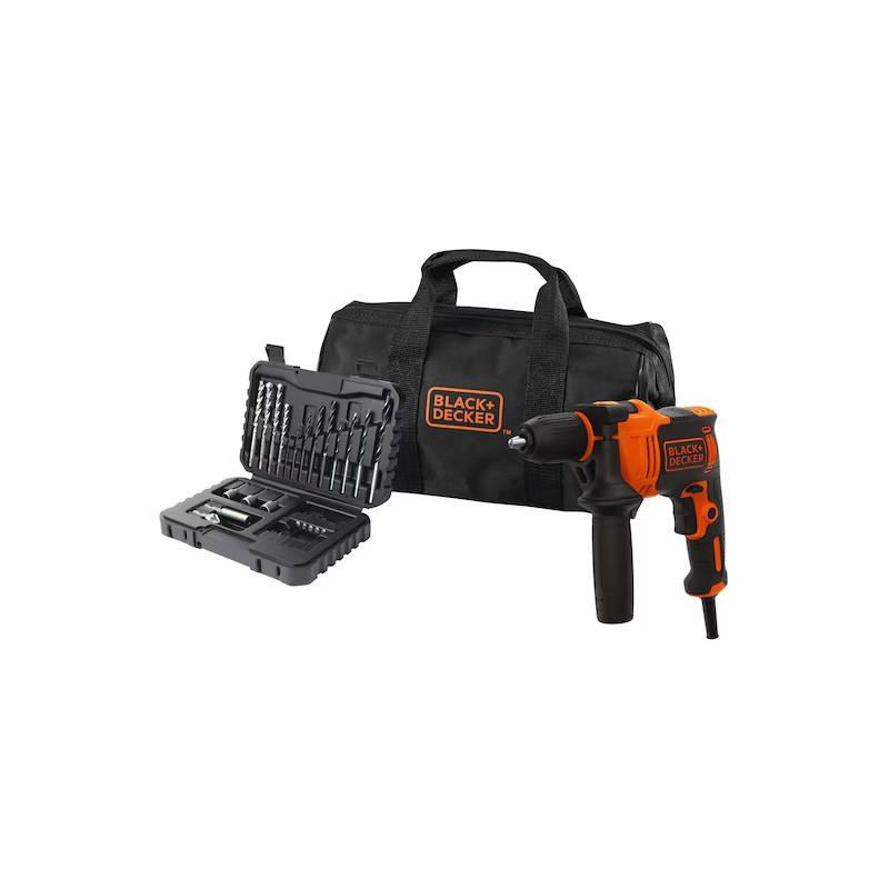 Black and Decker Perceuse à percussion BEH710SA32 710W avec sac et 32 accessoires Kobleo Black and Decker Perceuse à percussion BEH710SA32 710W avec sac et 32 accessoires Kobleo