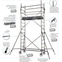 Duarib Echafaudage roulant acier Haut. travail : 3,70 m Altitude AC150 Duarib Kobleo