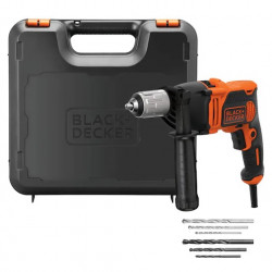 Black and Decker Perceuse à percussion BEH850K 850W avec mallette et accessoires Kobleo Black and Decker Perceuse à percussion BEH850K 850W avec mallette et accessoires Kobleo