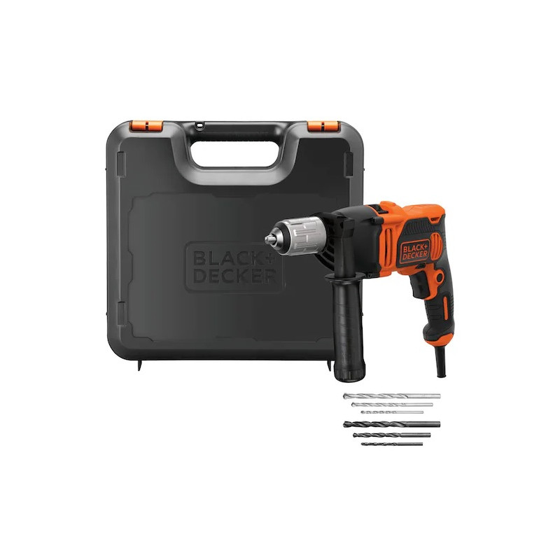 Black and Decker Perceuse à percussion BEH850K 850W avec mallette et accessoires Kobleo Black and Decker Perceuse à percussion BEH850K 850W avec mallette et accessoires Kobleo