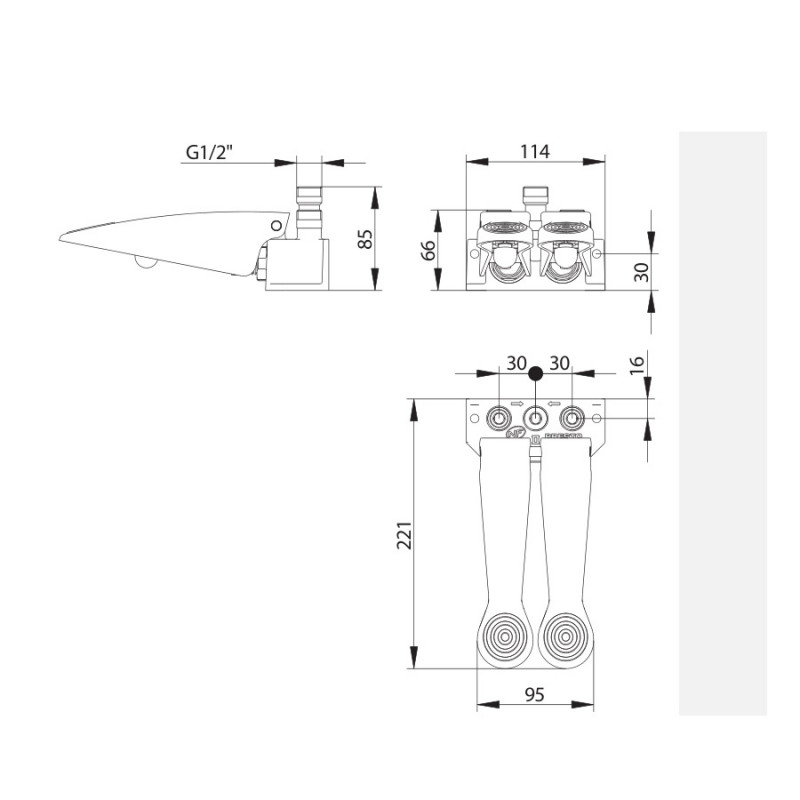 Robinet mitigeur Presto sol 530 double pédale temporisé pour lavabo Kobleo Robinet mitigeur Presto sol 530 double pédale temporisé pour lavabo Kobleo