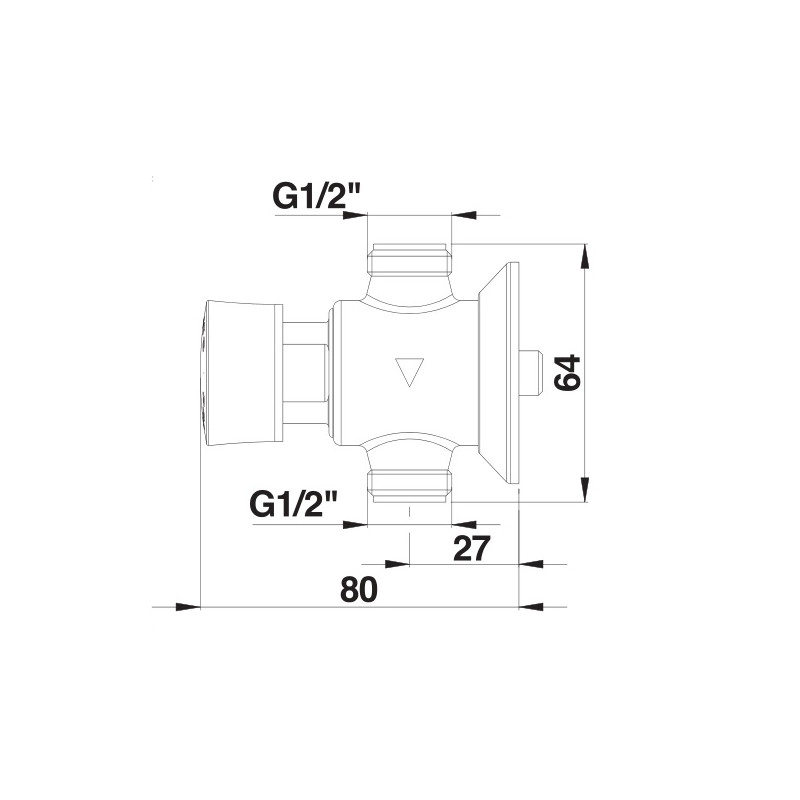 Robinet temporisé Presto 12 NEO pour urinoir mural G1/2" sans raccord